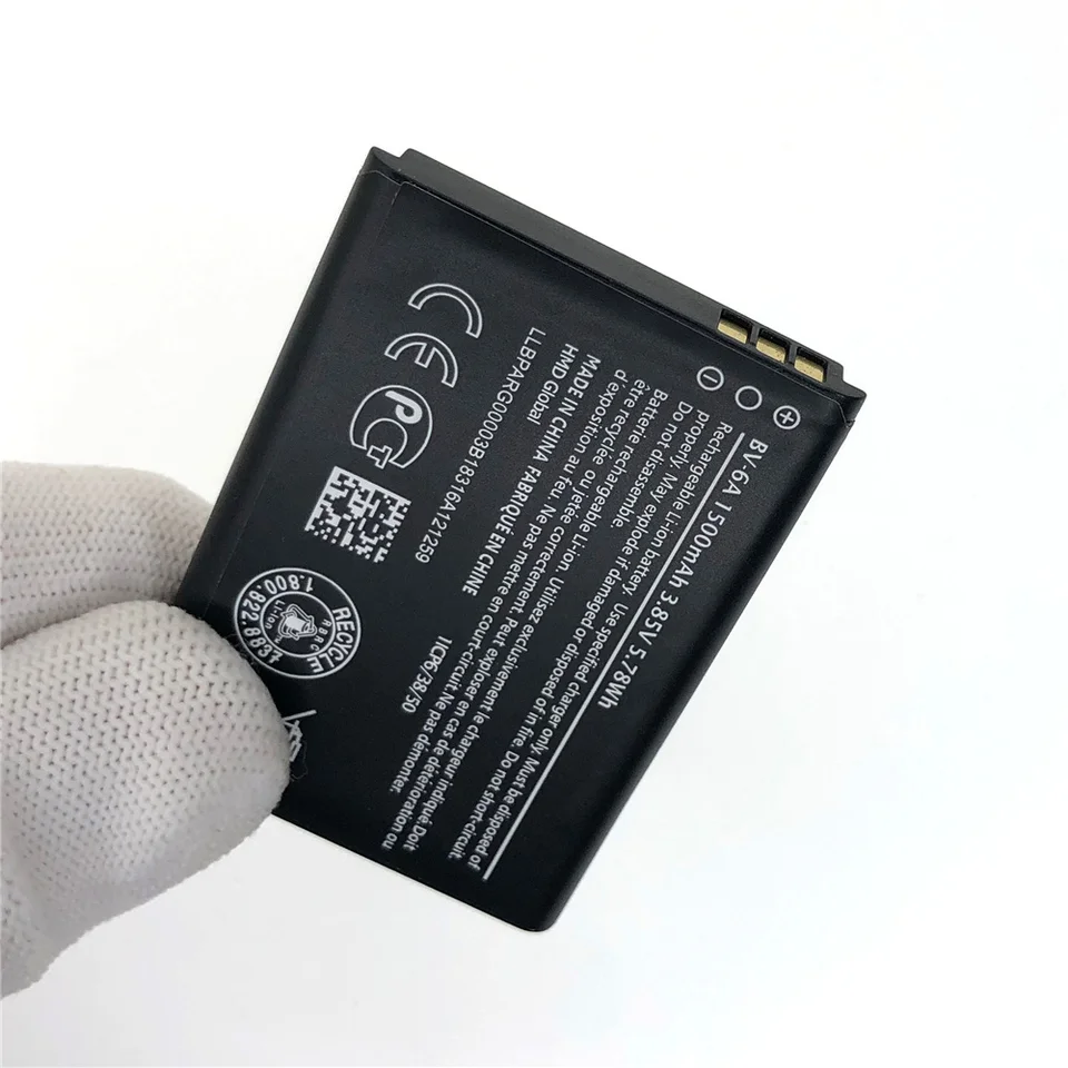Batería recargable original BV 6A BV6A BV-6A 1500mAh para Nokia Banana 2060 3060 5250 C5-03 8110 4G 3