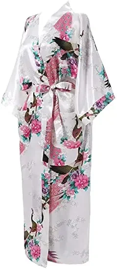 Robe de Nuit en Rayonne pour Femme, Vêtement de Maison à Fleurs, Kimono Décontracté, Sexy, Surdimensionné 3XL
