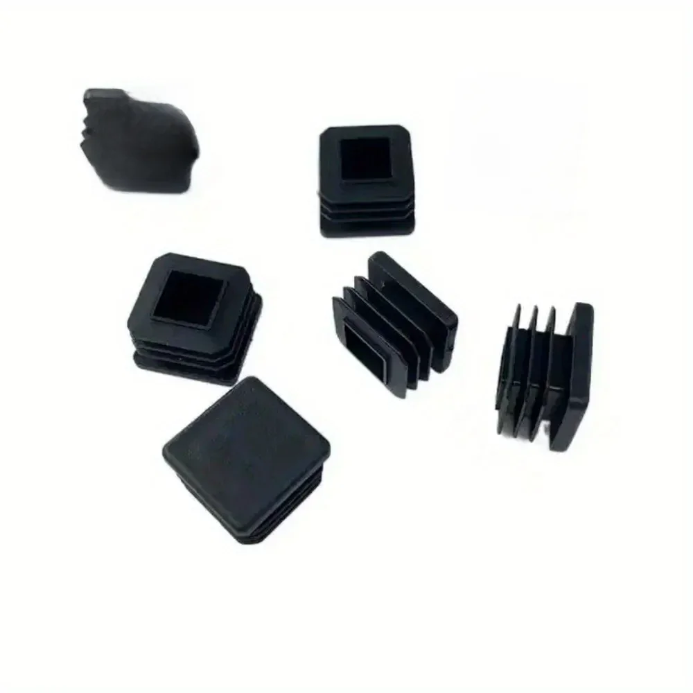 10 Pieces 20mm Square Plastic Table Feet Cap,inserts,black end caps for metal tubing,hadware plugs,Fences,Glide protection