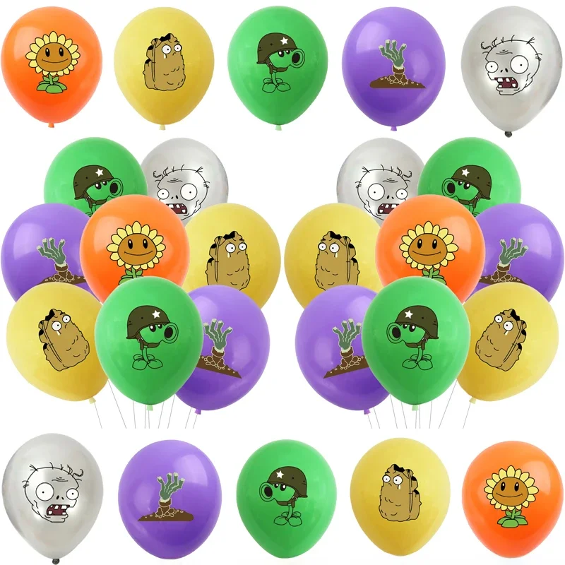 Ballons en Latex plantes VS Zombies, 10 pièces, thème de jeu joyeux anniversaire, fournitures de fête, jouet de décoration