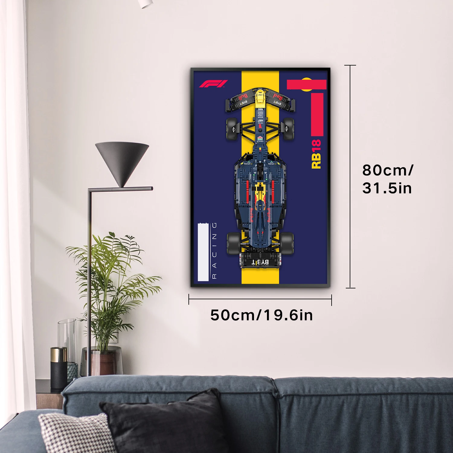 Display Wall Mount Board voor Red Bull RB19 F1, Volwassen Collectibles Cadeaus voor Lego Auto Wall Mount (Alleen Display Wallboa