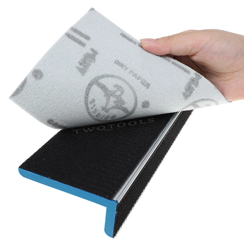 Hook and Loop 90 Degree Inside Corner Sanding Block Sandpaper Grinding Holder Drywall Wood Abrasive Hand Sanding Pad 180#