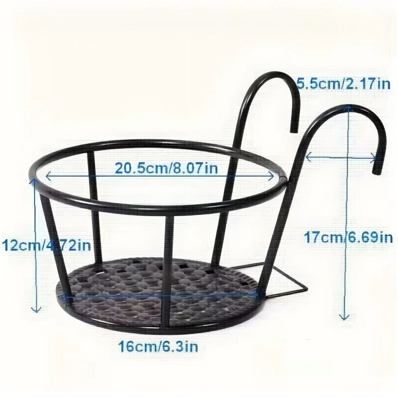 

Набор из 3 кованых подвесных подставок для цветочных горшков с крючками