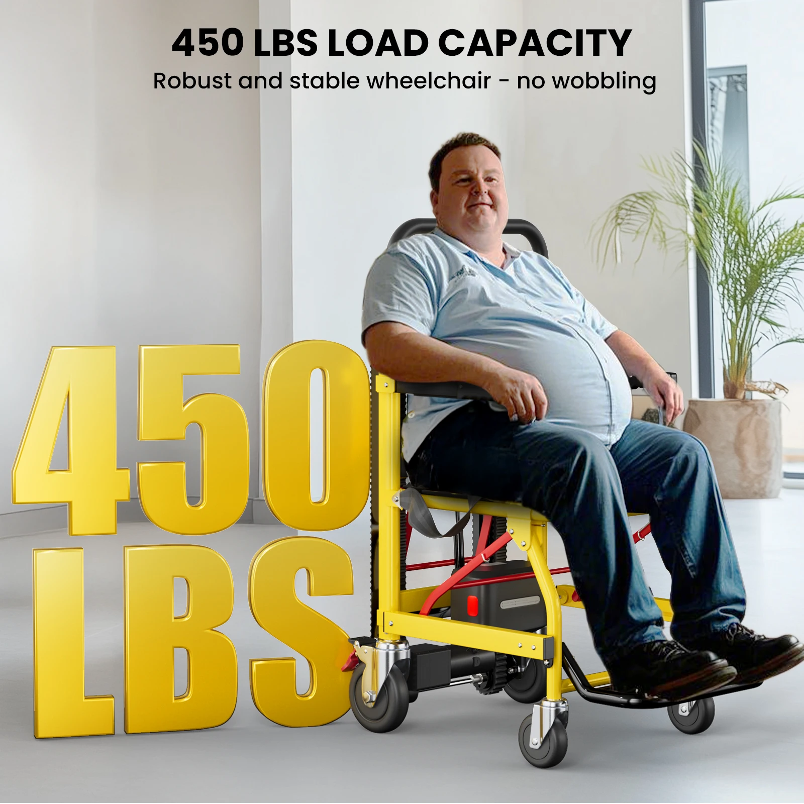 Electric Stair Climbing Chair Foldable Emergency Stair Lift Wheelchair Battery Operated Elderly Disabled Max 440 lbs Load 120W