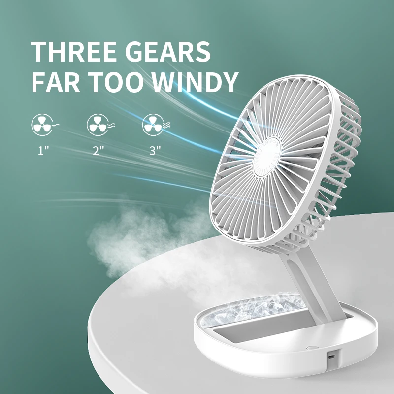 Desktop Wall Mounted Mini Small Foldable Fan Rechargeable Folding Electric Fan USB Small Fan Amping