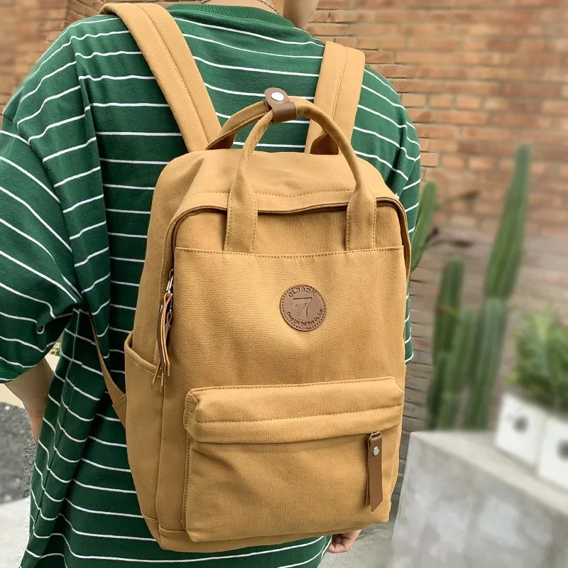 Nowy damski męski płócienny plecak studencki męski żeński retro podróżny plecak na laptopa dziewczyna chłopiec laptop student moda vintage damskie torby szkolne — zdjęcie 2