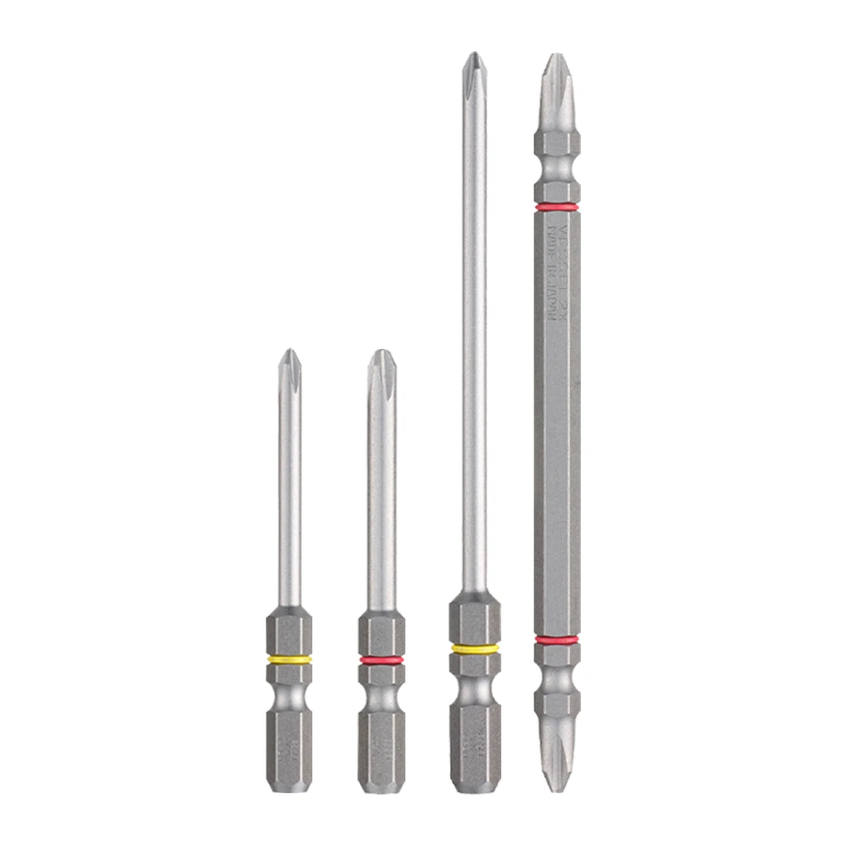 VESSEL Magnetic Screwdriver Bit for Phillips Screws Replaceable Single/Double Head Screwdriver Head Cushion Bit No. DC Series