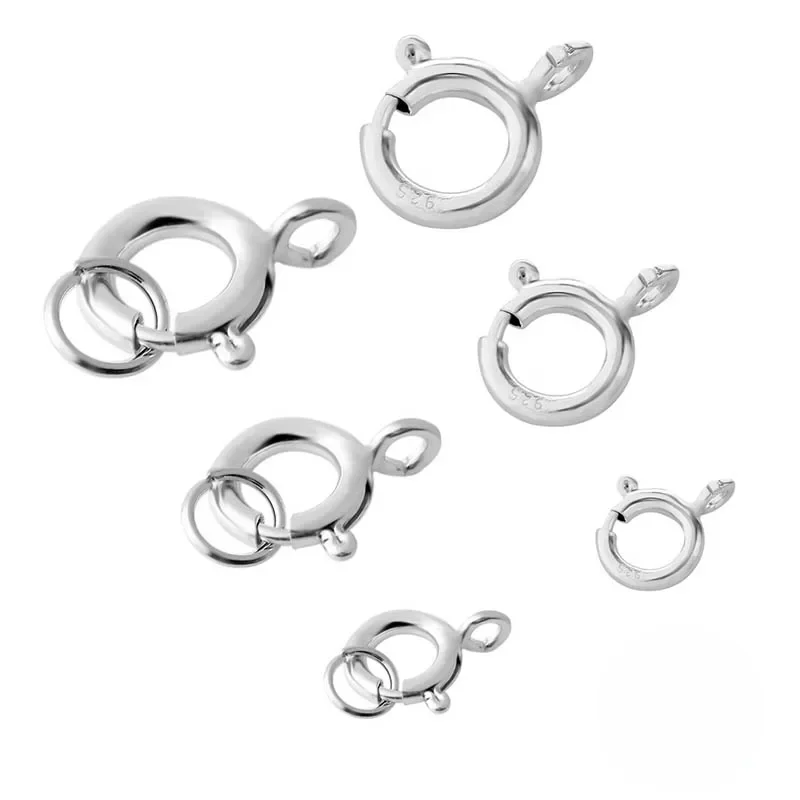 5 sztuk s925 Sterling Silver Spring Ring zapięcie z otwartym pierścieniem skokowym biżuteria zapięcie na łańcuszek naszyjnik bransoletka złącza hurtownia — zdjęcie 2