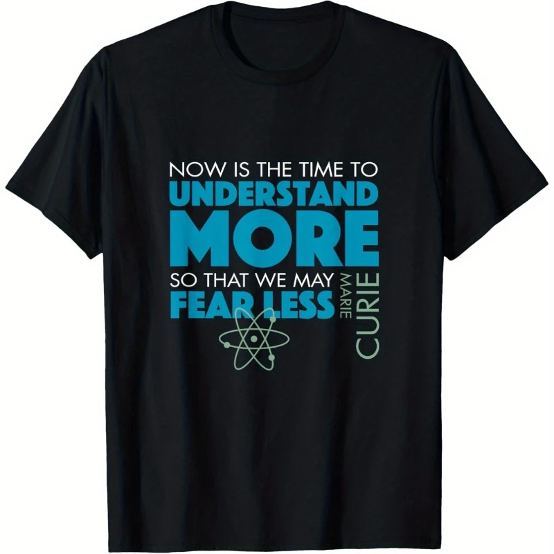 

Men'S 100% Marie Curie Memorial T-Shirt Fearless Cure Science Design Comfortable Durable Crew Neck Short Sleeve Daily Wear