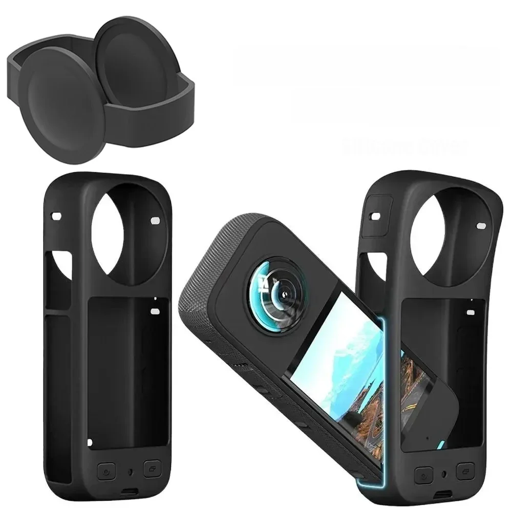 Étui de protection en Silicone pour caméra d'action panoramique Insta360 X3, housse de protection pour Insta 360 X3, accessoires anti-rayures