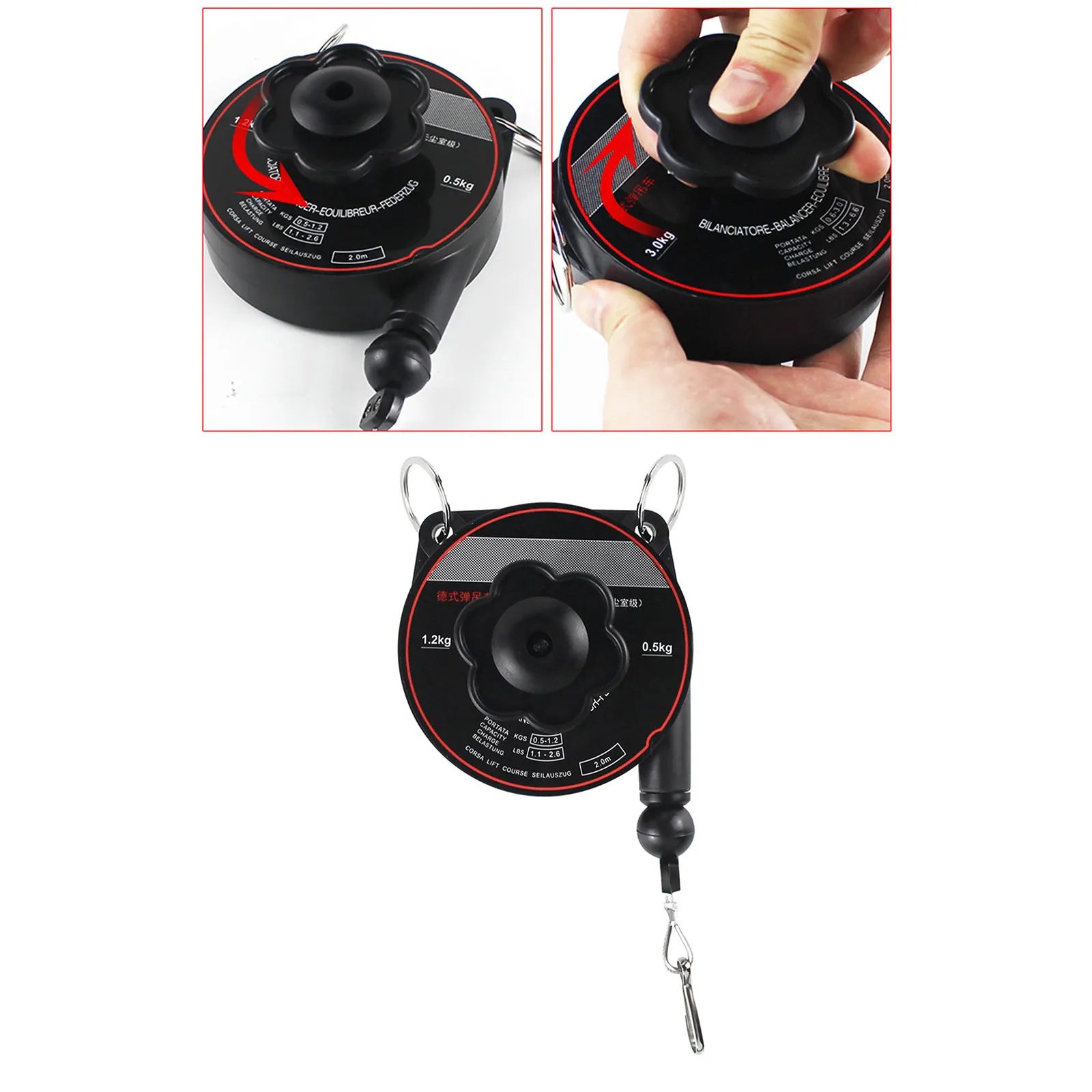 Retractable Spring Balancer Tool with Adjustable Tension, Assembly Durable Hanging Line Accessory for Auto Repairs Maintenance