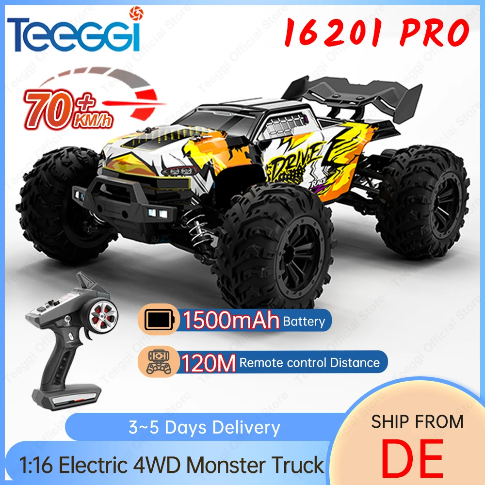 Teeggi 16102 PRO 70 KM/H High-speed RC Car 4WD RC Off-road Drift Professional Racing Car 16101 50 KM/H Monster Truck Toy Gifts