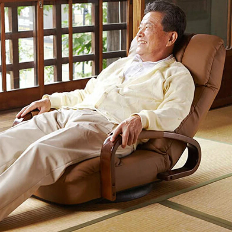 Boden Swivel Liege Stuhl 360 Grad Rotation Wohnzimmer Möbel Moderne Japanischen Design Leder Sessel Chaise Lounge