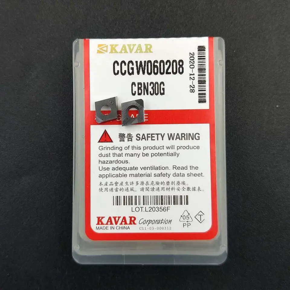 Inserção cúbica do nitreto do boro, transformando a inserção para a usinagem, aço do endurecimento, CCGW060202, CBN30, CCGW060204, CBN30, CCGW060208, CBN30