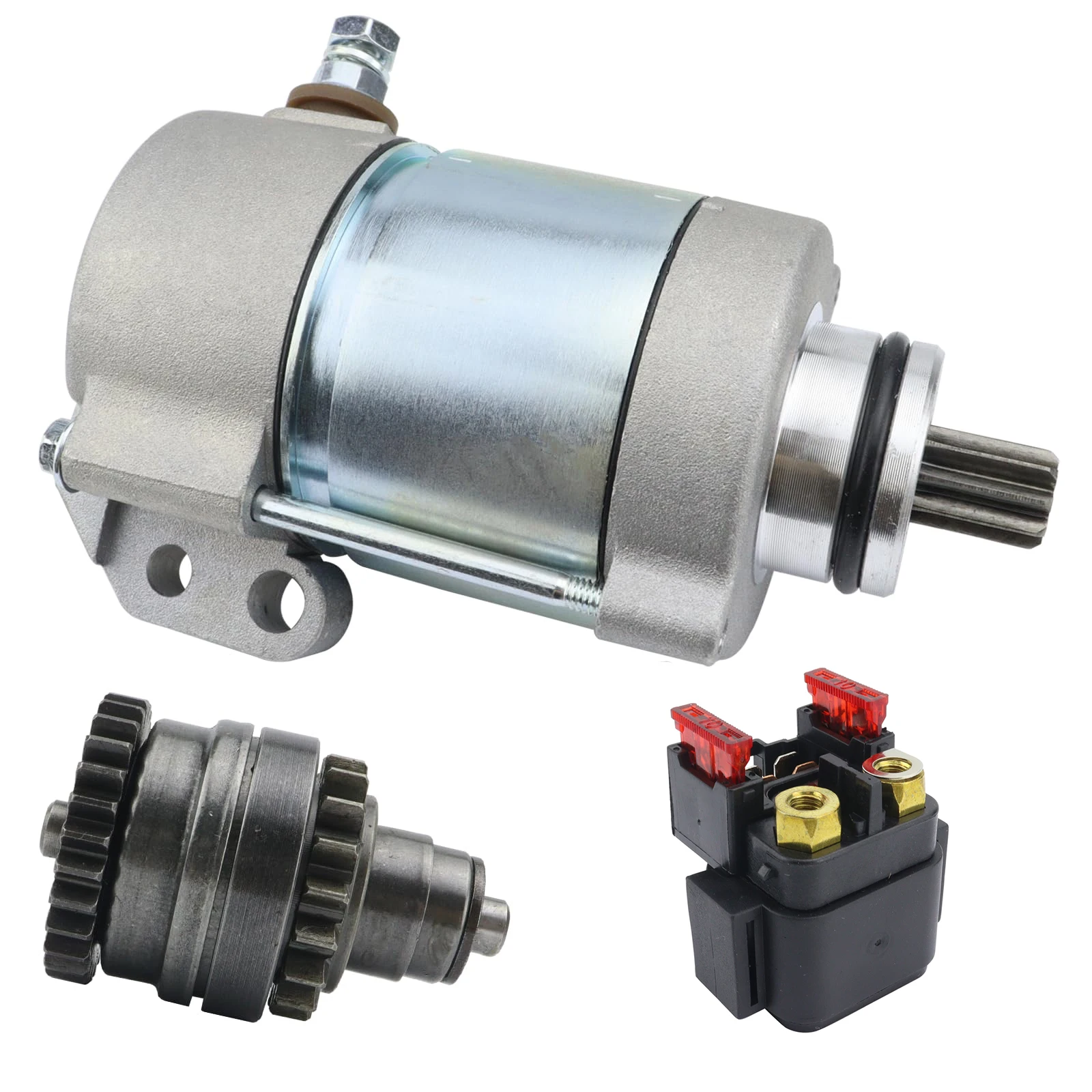 Starter Motor & Drive & Relay for KTM Motorcycle 200 XC-W 2013-2016, 250 XC XC-W 2008-2014, 300 XC XC-W 2008-2014, 55140001000