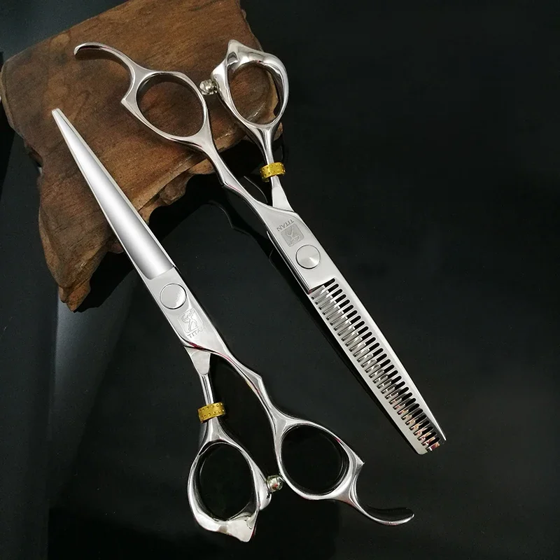 tesoura 3d titan, tijeras profesionales de peluquería, máquina para cortar cabello, barbería