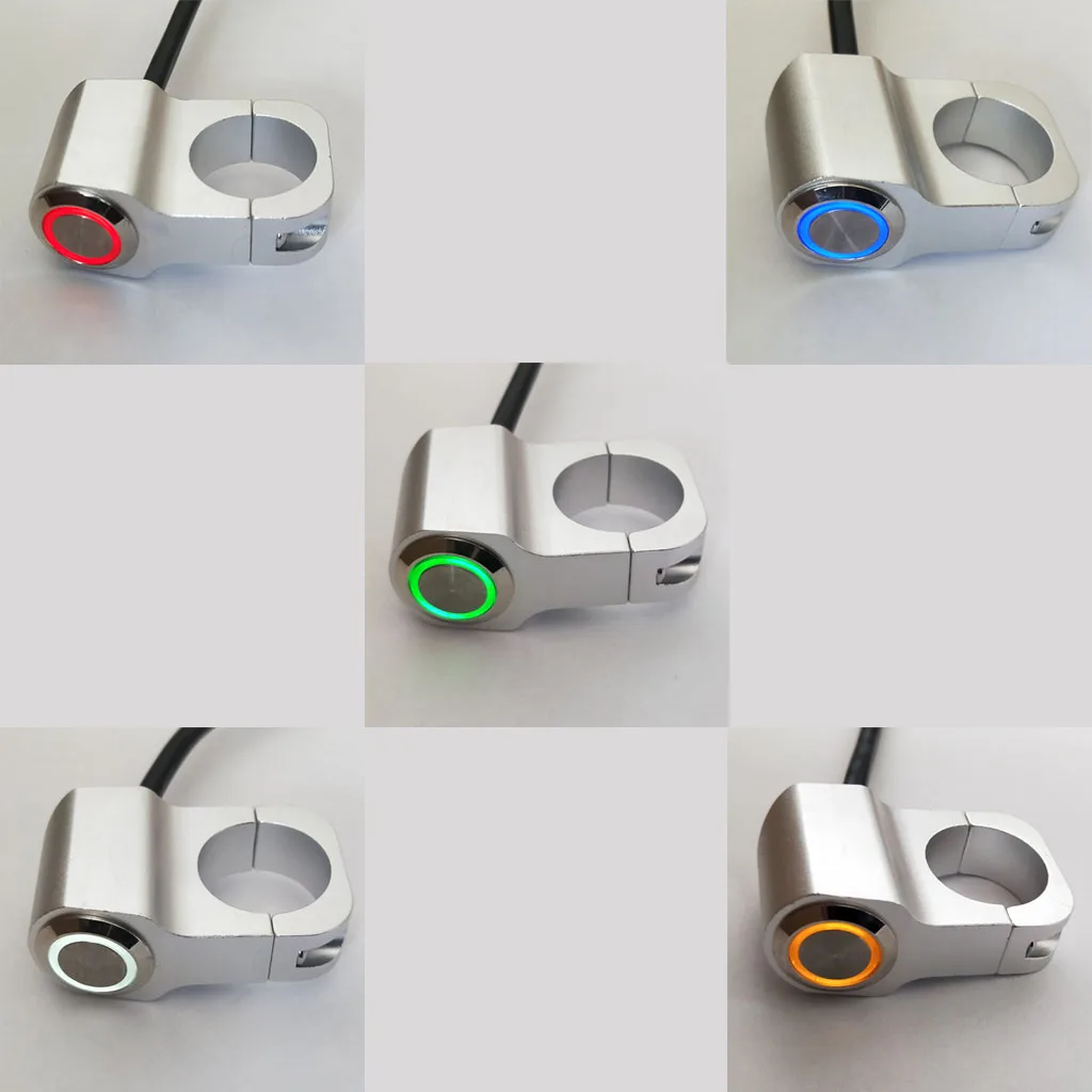 

25 мм мотоциклетный переключатель в сборе, переключатели управления на руль мотоцикла-водонепроницаемая противотуманная кнопка с индикатором (хром)