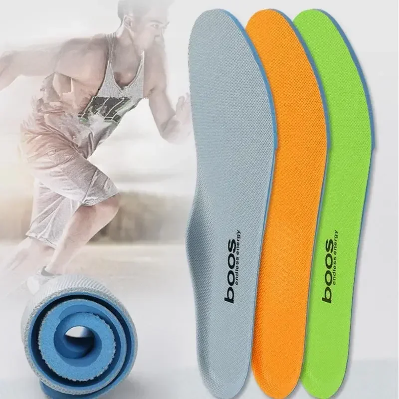 Semelles intérieures de sport absorbant les chocs pour hommes et femmes, coussin dépistolet ant doux et respirant, inserts de chaussures de course, modèle anti-ald