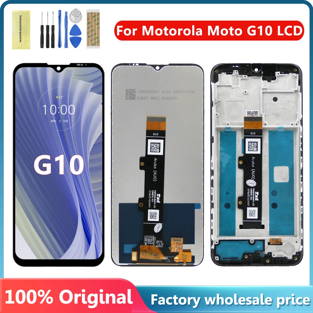 

6,5 ''для Motorola Moto G10 ЖК-дисплей сенсорный экран дигитайзер Замена для Moto G10 XT2127-2 ЖК-экран с рамкой