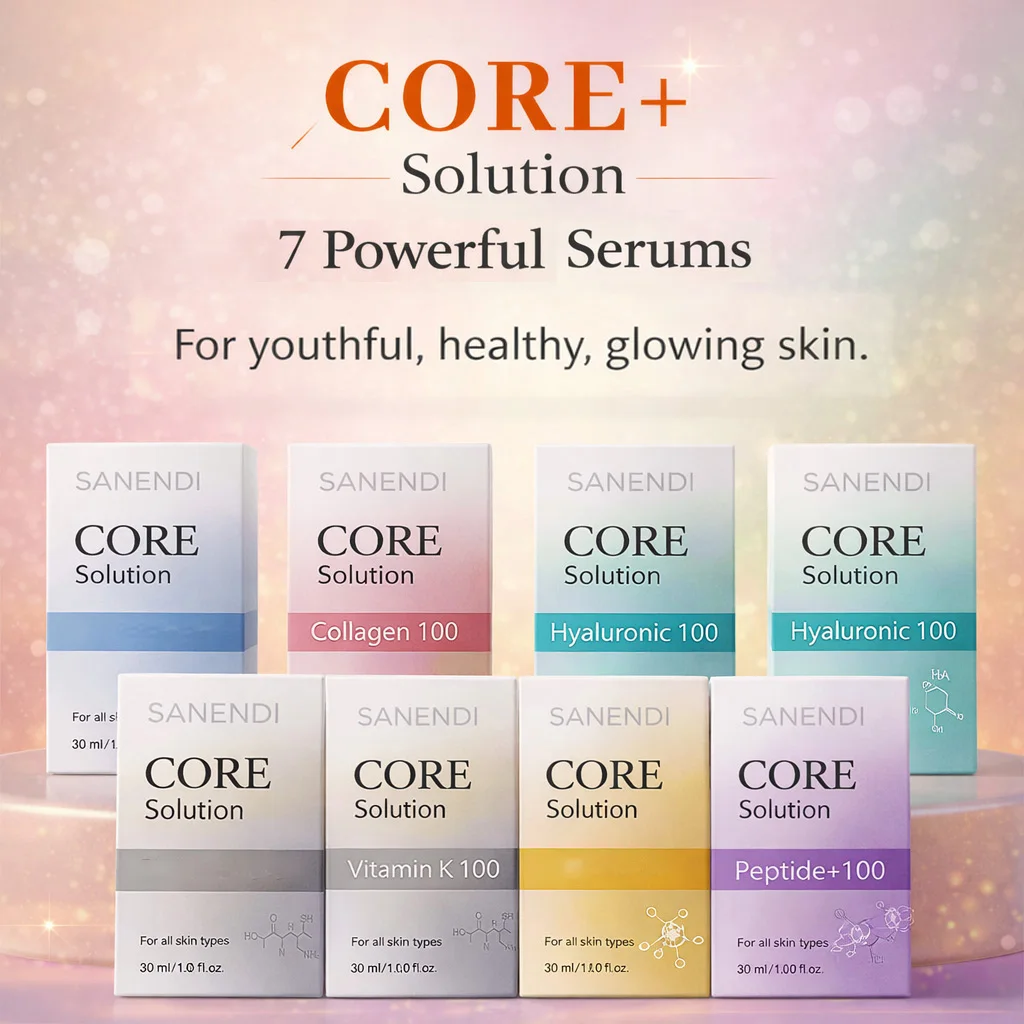 Sanendi 7 in 1 Hyaluronic GSH Collagen Peptide Serum  EX10O CORE Solution Vitamin K Essence Smoothing Hydrating Korean Skin Care