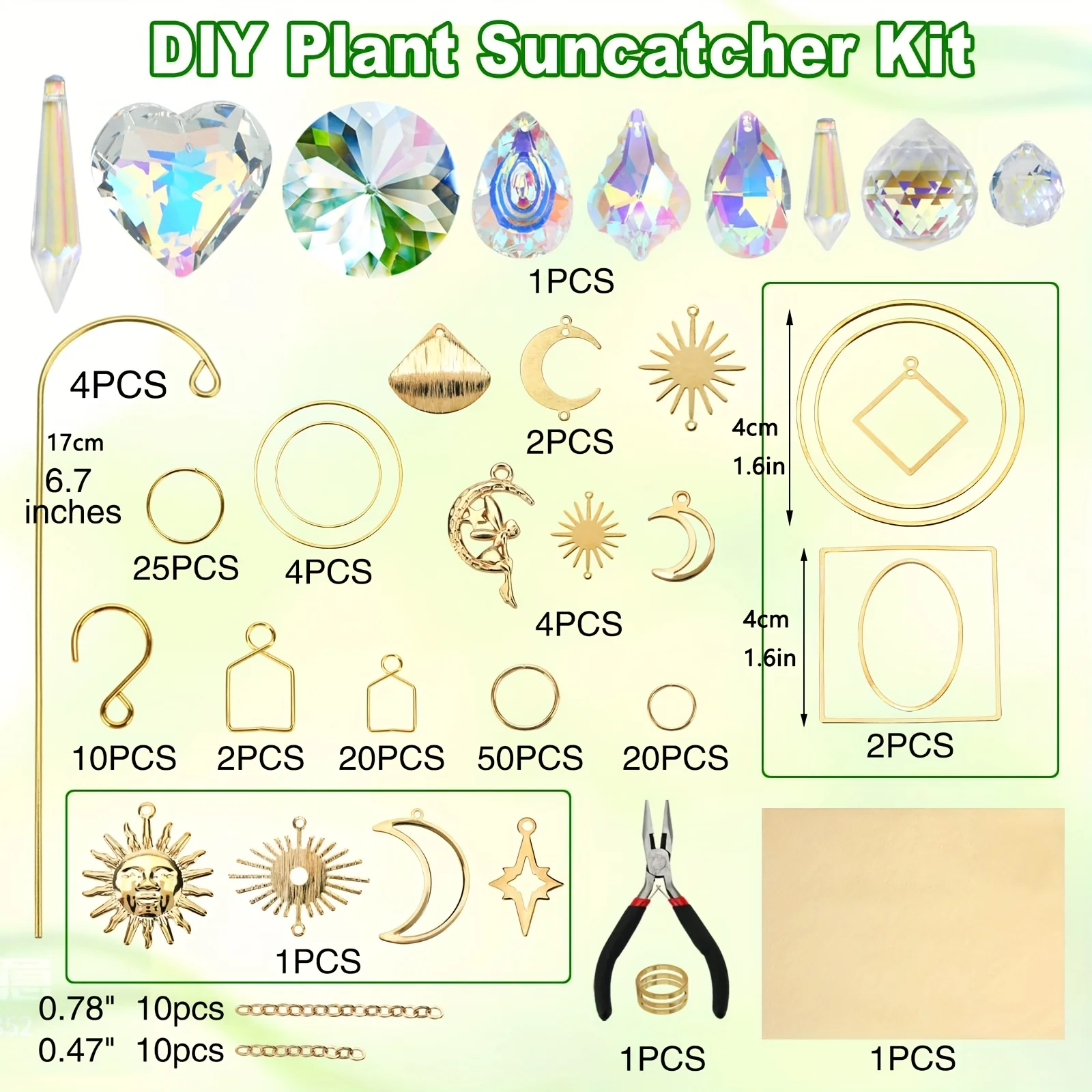 DIY adult light trap set,260 pieces of crystal light trap production supplier, suncatcher kits suitable for garden plants.