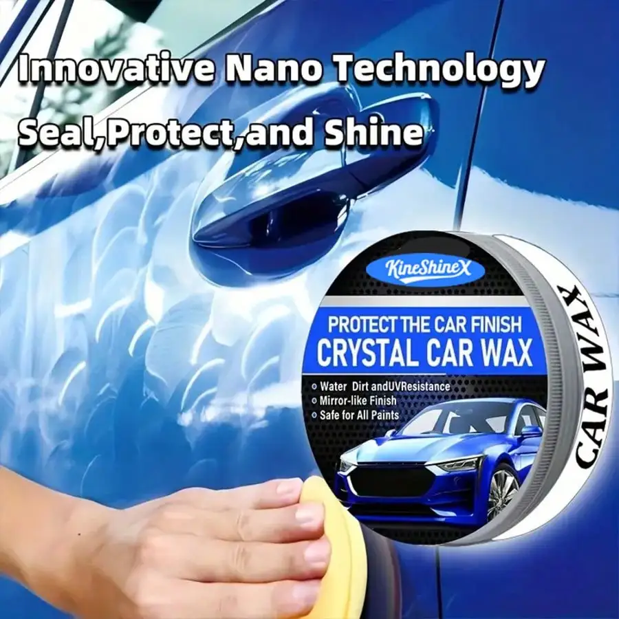 Carnauba Wax Car Polish Ceramic Coating - Extra Gloss Paint Sealant for Cars Trucks SUVs RVs with Long Lasting Hydrophobic Shine Applicator Pad Included