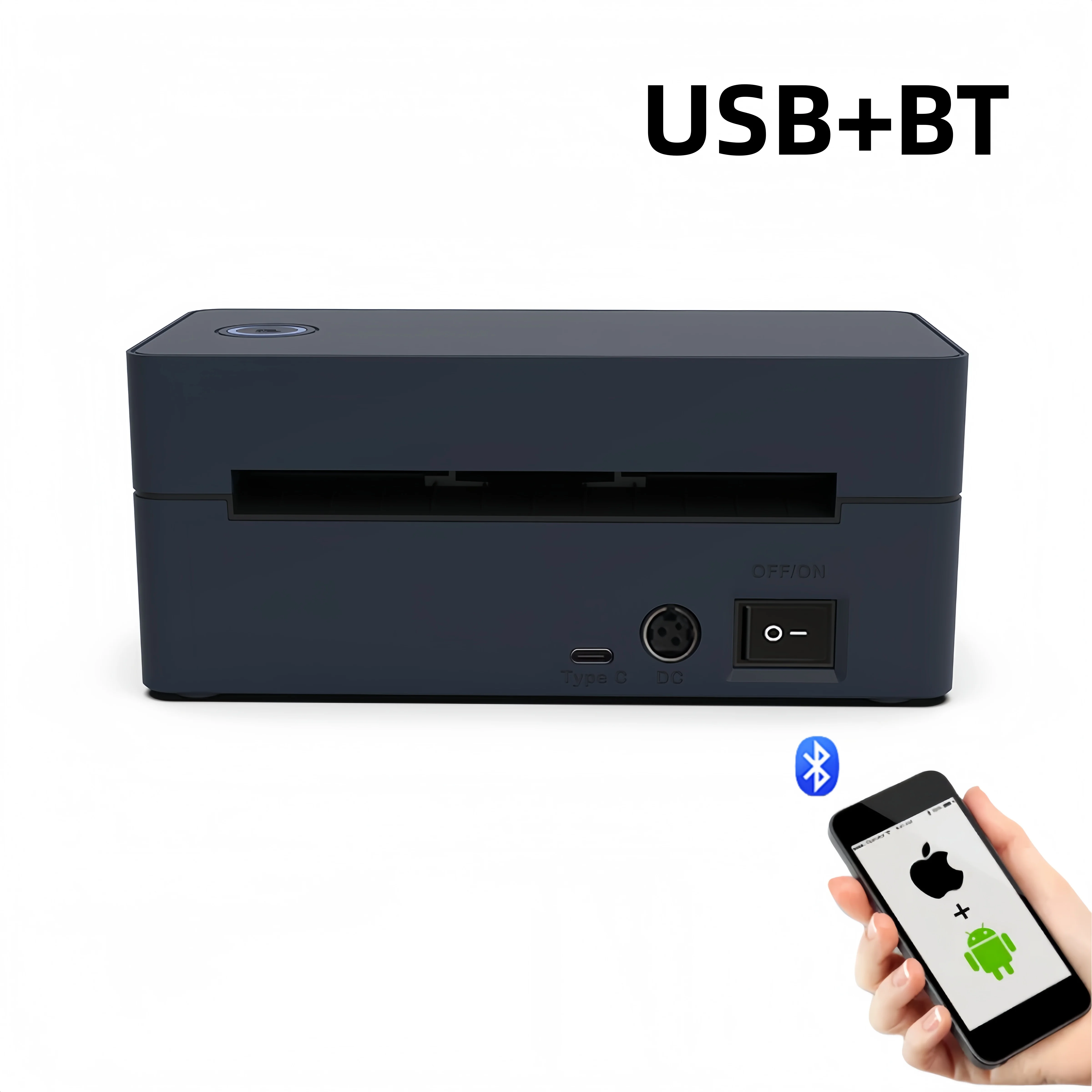 Thermische labelprinter Draagbaar Geen inkt vereist 203DPI 4x6 voor kleine bedrijven Bluetooth USB High Speed Express Airway Bill