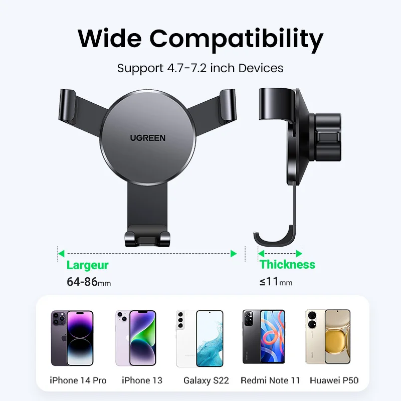 UGREEN Car Phone Holder Air Vent Phone Stand in Car For Mobile Phone Xiaomi Samsung iPhone 15 14 13 Cellphone Car Holder Stand