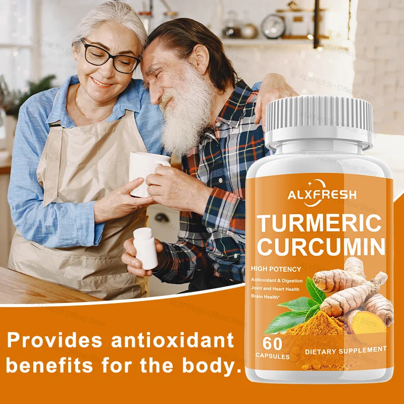 Curcumin Capsules Potent Anti-inflammatory Effects Relieve Joint Swelling  Stiffness Slow Aging Improve Mood Promote Digestion