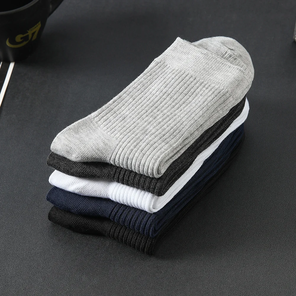 High Quality 5 Pairs/lot Bamboo Fiber Men Socks Breathable Compression Men Long Socks Business Casual Male Large size 38-45