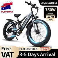 CMACEWHEEL TP26 Electric Bicycle 48V17AH Lithium Battery Adult Riding Electric Bike 26*4 inch Fat Tire Mountain Snow E-bike