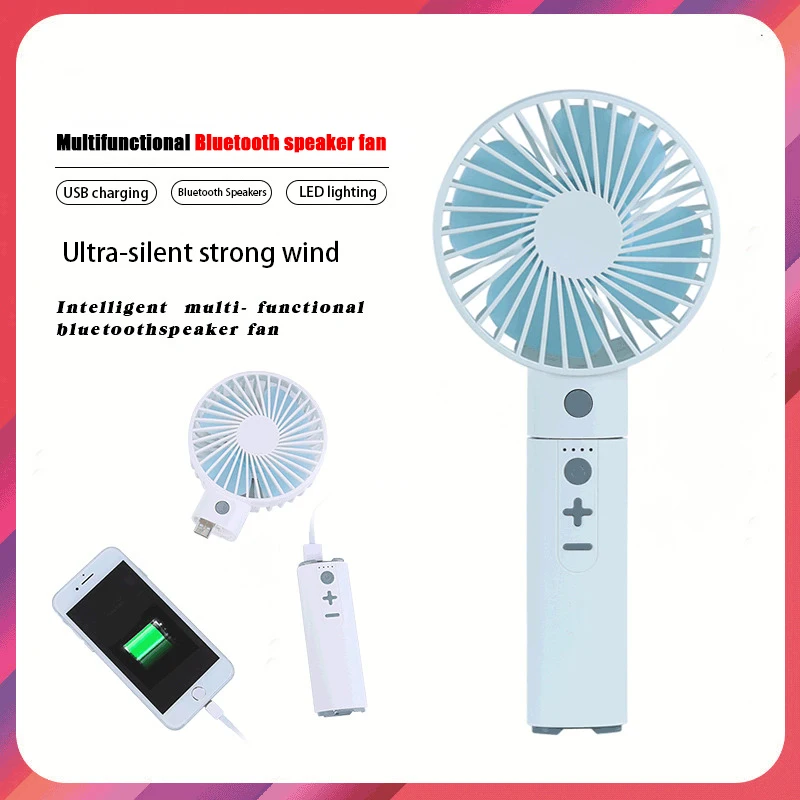 

Multifunctional Bluetooth Speaker Fan USB Rechargeable Wireless Handheld Portable Mini powerful Electric Fan Silent Cooling Fan