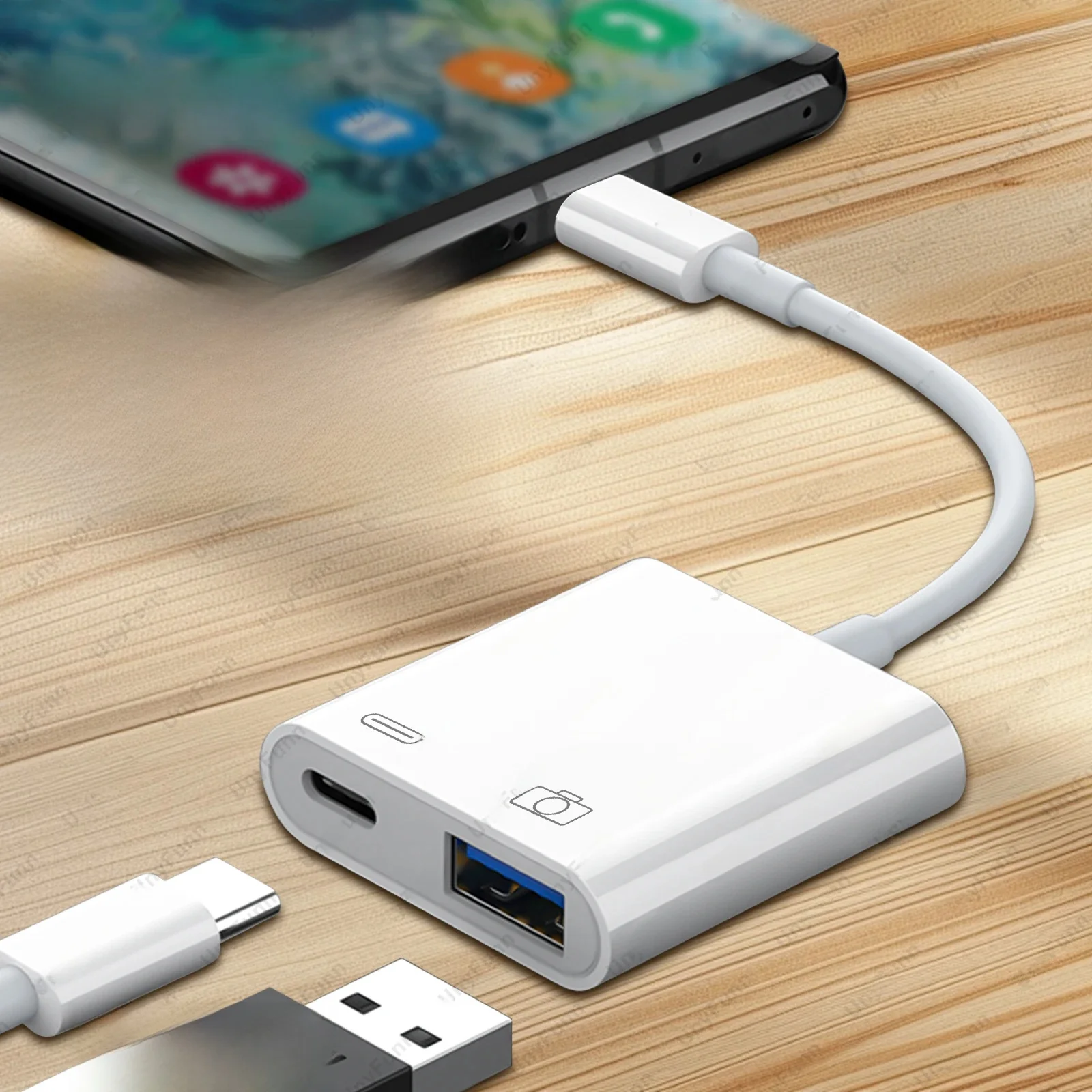 Adaptateur USB-C vers USB-A3.0 avec adaptateur de charge TYPE-C OTG câble séparateur de Type C adaptateur USB femelle OTG pour clavier de souris