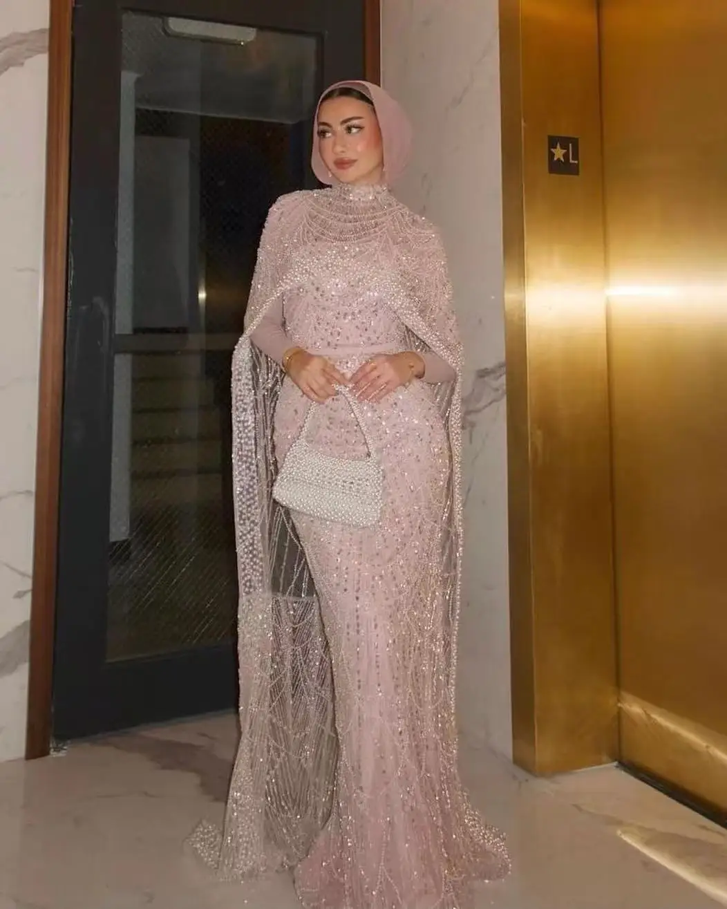 

（SALE）Shalimar Zhang Pink Gowns Fashion Ladies Bling Bling Mermaid Sexy Eveningdress Customized