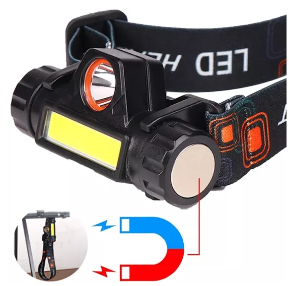 NEVERDIE STORE - Lanterna de Cabeça Led COB Caminhada Pesca Ciclismo High Power ENVIO RAPIDO PARA TODO O BRASIL