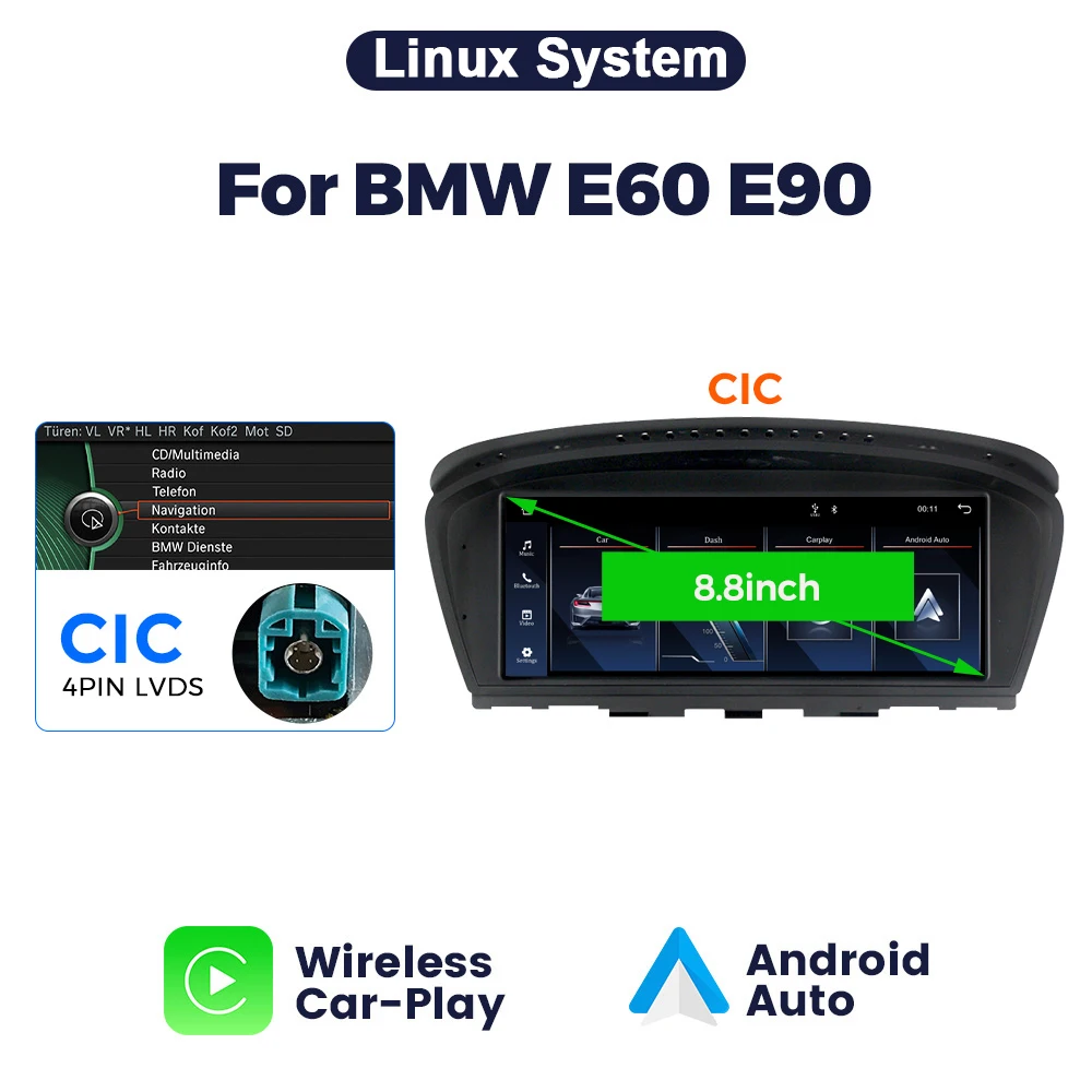 MEKEDE Android 14 Auto Multimedia Speler Voor BMW 3 Serie E60 E61 E63 E64 5 Serie E90 E91 E92 E93 CCC CIC DSP Carplay Auto Radio