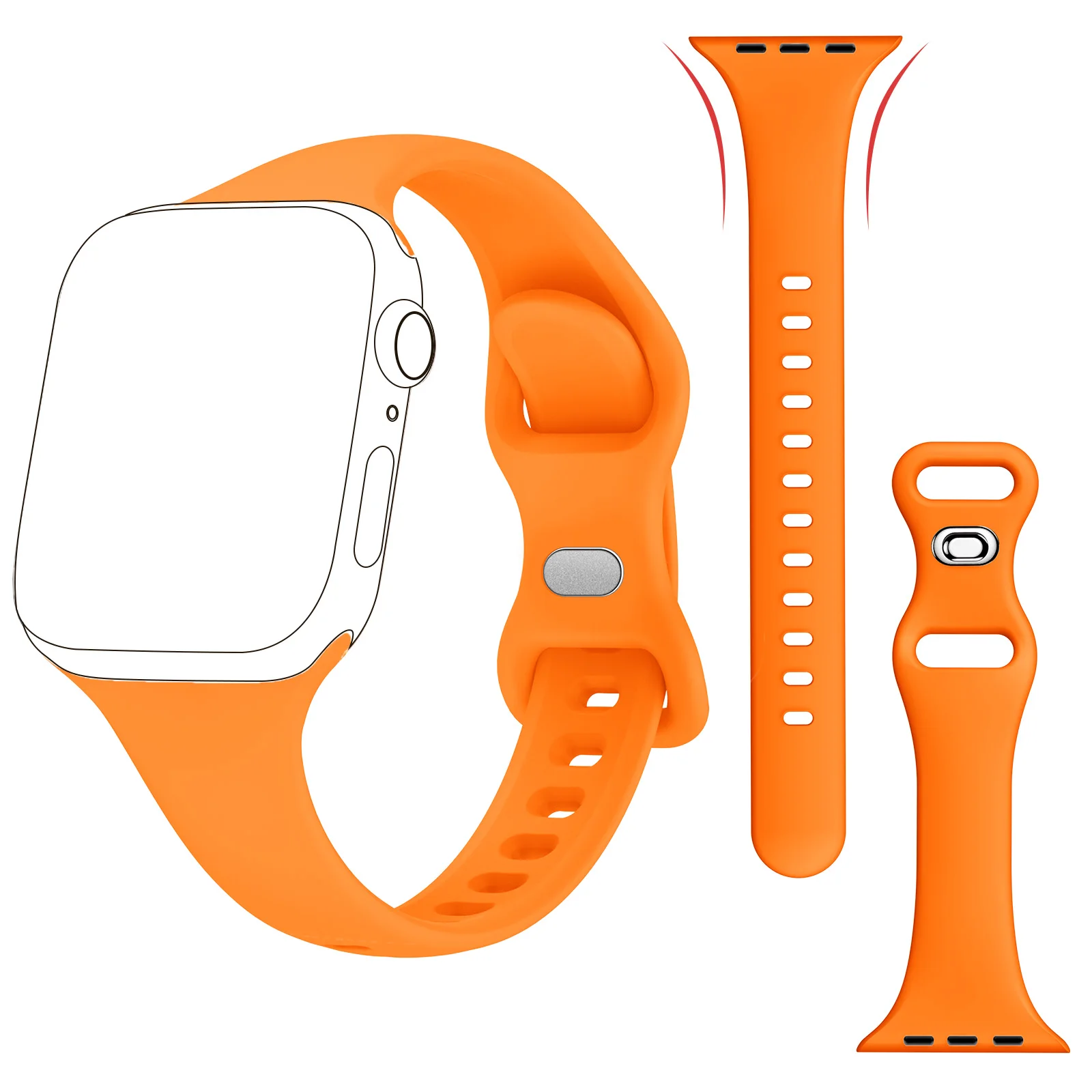 

Slim Silicone Compatible with Apple Watch Band Ultra 49mm 46mm 45mm 44mm 41mm 40mm 38mm Strap Sport Bracelet for iWatch
