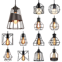 Industrial Cage Pendant Light Vintage Hanging Lighting Retro Suspension Lamp Ceiling Pendant Light Fixture for Kitchen Bar Loft