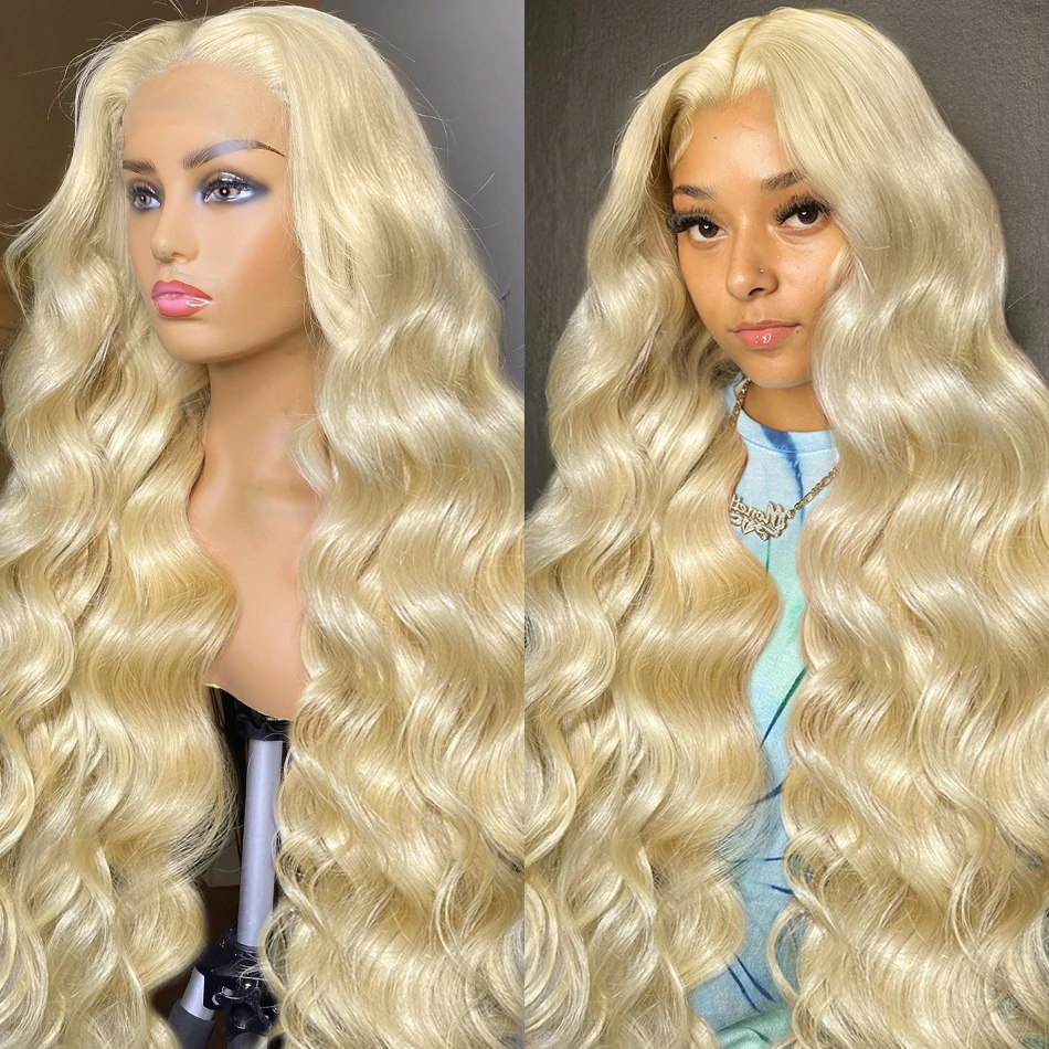 Addictive 30 40 inch 613 Honey Blonde Body Wave Lace Front Human Hair Wigs Brazilian Colored HD Transparent Ready To Wear