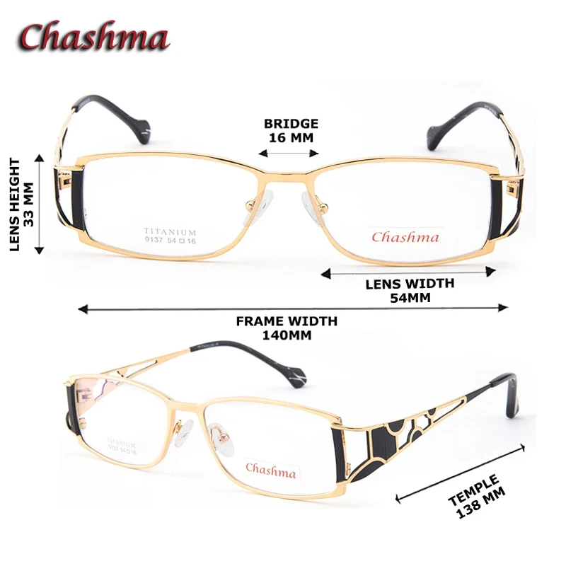 Chashma Prescription Glasses Brand Designer Titanium Female Frame Top Quality Eyeglasses Women Spectacles for Progressive Lenses