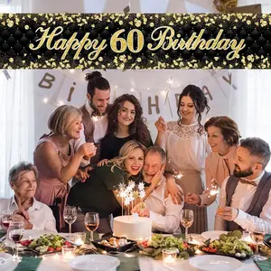 60. Doğum Günün Kutlu Olsun Zemin, Afiş, duvar kağıdı, hem erkek hem de kadın için, Sıcak hava balonunun kapısı için perde, 60 yaşında 8 en çok satan, perde, kağıt, parti, - №4
