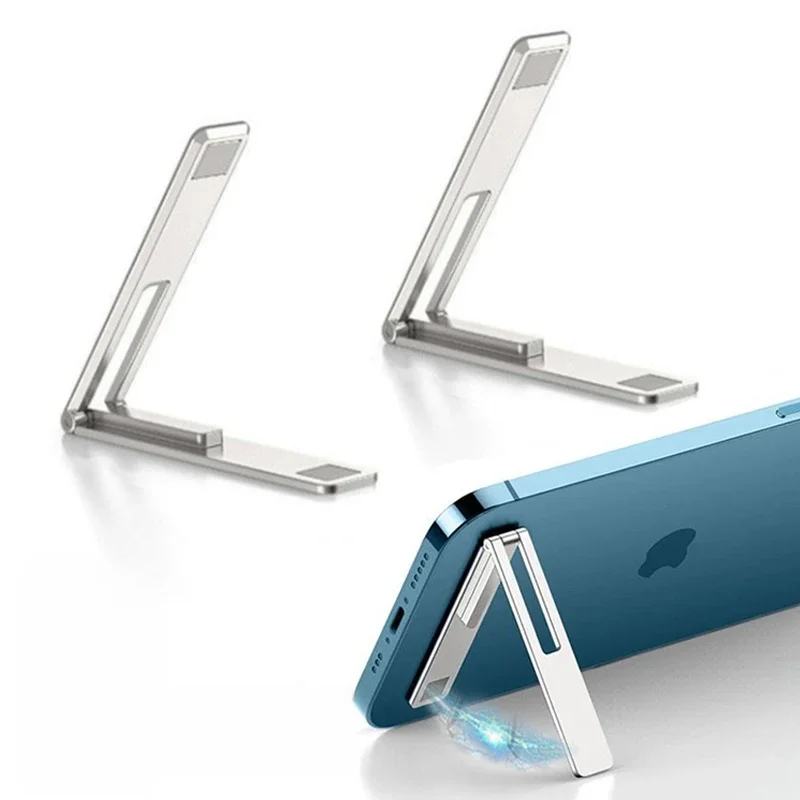 Magnetische, ultradünne, faltbare Handy-Halterung, Metalllegierung, Desktop-Handy-Ständer,