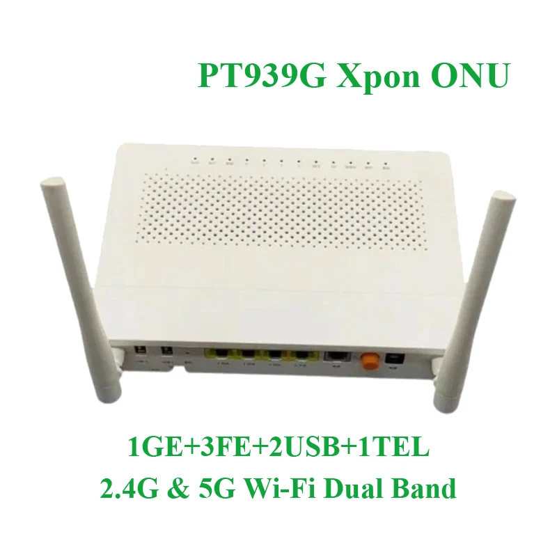 Imagem -02 - Router Terminal da Fibra Ótica de Xpon Onu 1ge 3fe 2usb 1tel Hgu Wifi 2.4g 5g Faixa Dupla Ont sc Upc Ftth 100 Original Novo