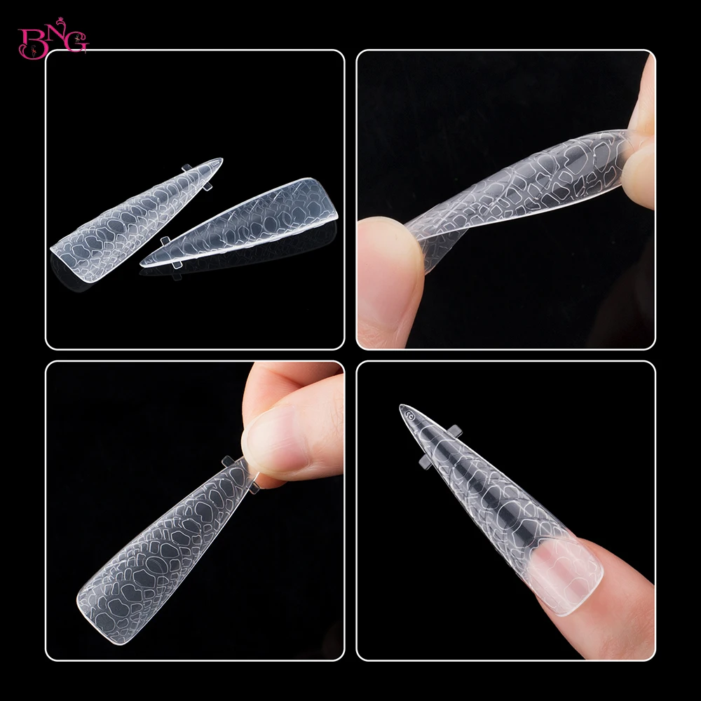 New 3D Dual Forms Nails for Poly Nail Gel Snake Relief Design Top Forms for Extension Acrylic Nail Molds Manicure Tools