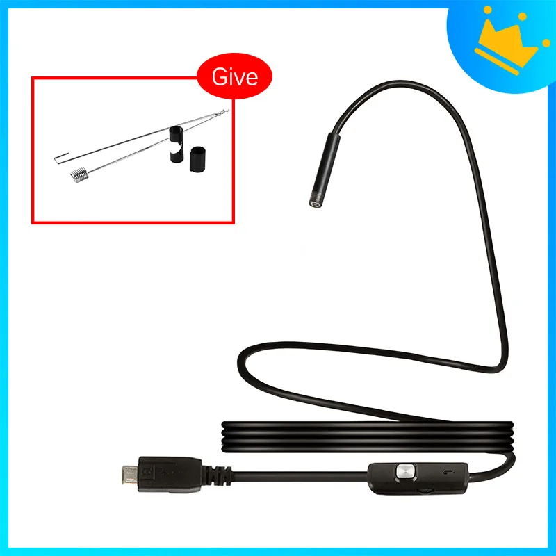 Endoscope Inspection Camera 2 in 1 Type-C Mini Camera for Android System Inspection Waterproof Pipeline Borescope Camera