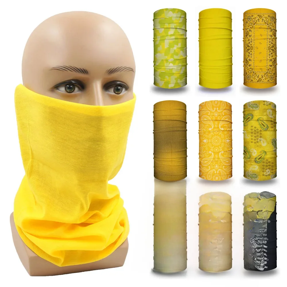 AliExpress Fandana Gear Yellow Tube Outdoor Bandana Women Running Hiking Headwear Breathable UV Dustproof Face Mask Cycling
