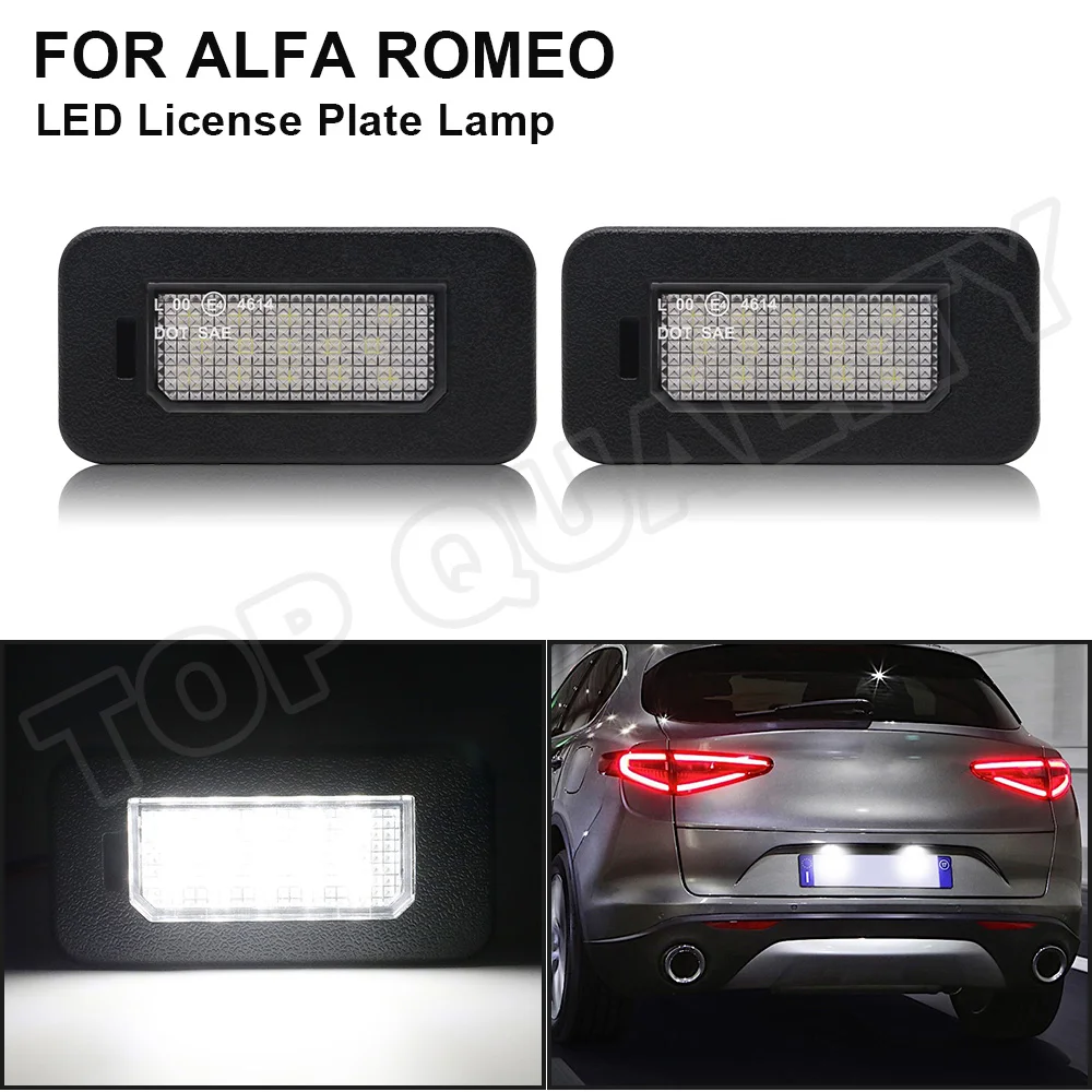 

For Alfa Romeo Giulia Stelvio 2016- 2PCs Led Number License Plate Lights Auto Replacement Bulb OEM# 50550396