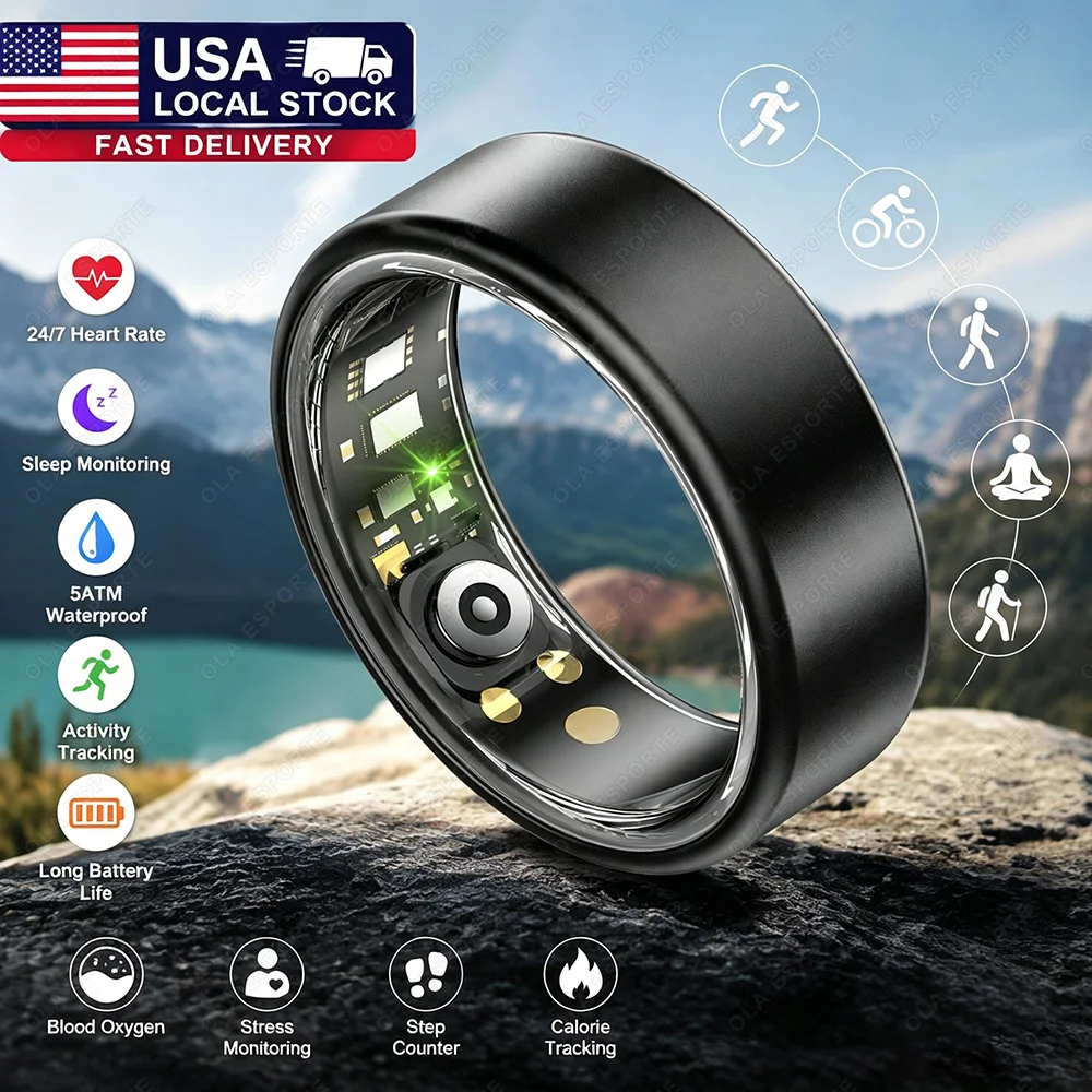 2026 Smart Ring Blood Pressure Heart Rate Sleep Monitoring Smartring IP68 & 5ATM Waterproof Multi-sport Smartring Man Women Gift Ring Is Available in Various Colors and Sizes