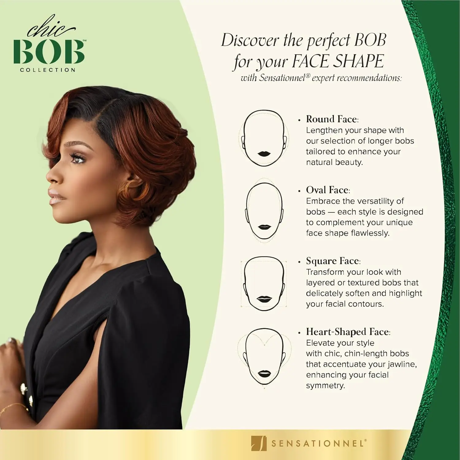 Parrucca anteriore in pizzo sintetico Sensationnel HD Butta Lace Glueless Chic Bob Unit 1