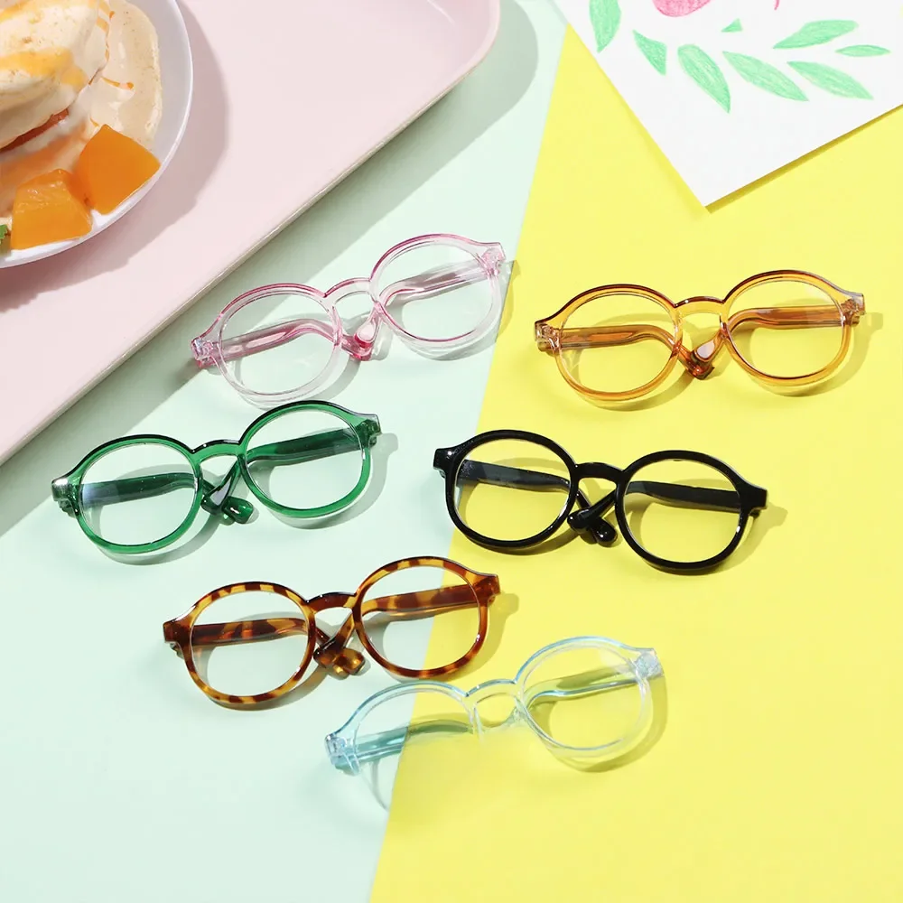 Mini lunettes à beurre Blythe, accessoires à monture ronde, verres transparents, jouets de décoration, 1 pièce